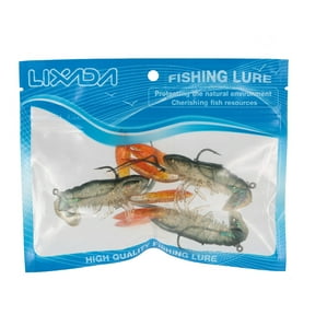 Lixada 8cm / 14g Soft Crawfish Shrimp Lobster Claw Bait Artificial Lure Swimbait