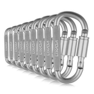 24 Lot Aluminum Snap Hook Carabiner D-Ring Key Chain Clip Keychain Hiking  2-3/8