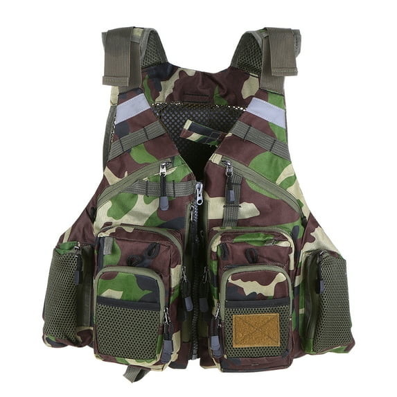 Anself Camouflage Breathable Adult Unisex Fishing Vest Pack, One Size, Grey Camouflage