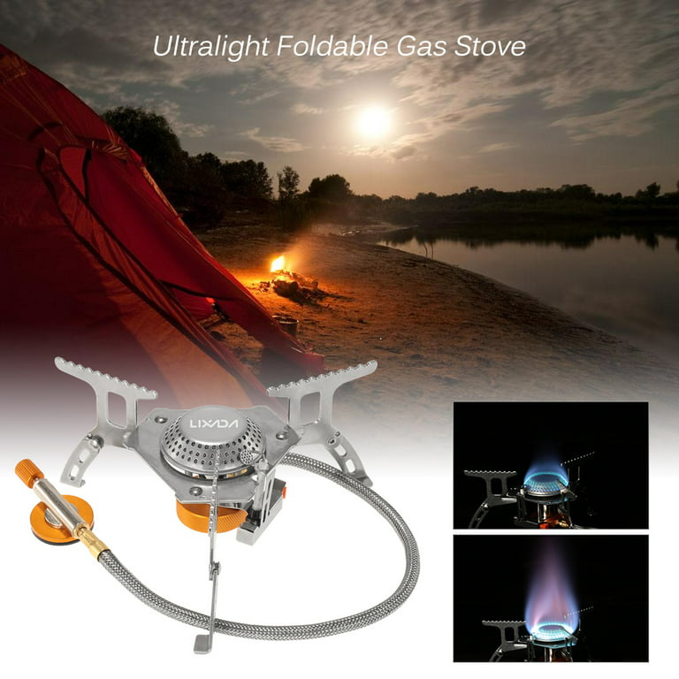 Lixada Camping Gas Stove,Foldable Backpacking Stove with Adapter
