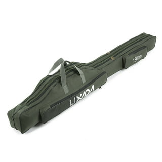 Canvas Foldable Fishing Rod Case Ice Fishing Gears Tools Pole Tackle  Storage Bag case Carrier - 2 Layers, Rod Cases & Tubes -  Canada