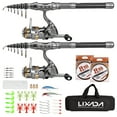 thumbnail image 1 of Lixada Fishing Pole Combo Set - Carbon Fiber Spinning Rod for Telescopic Fishing, 2PCS Rod and Reel, 1 of 7
