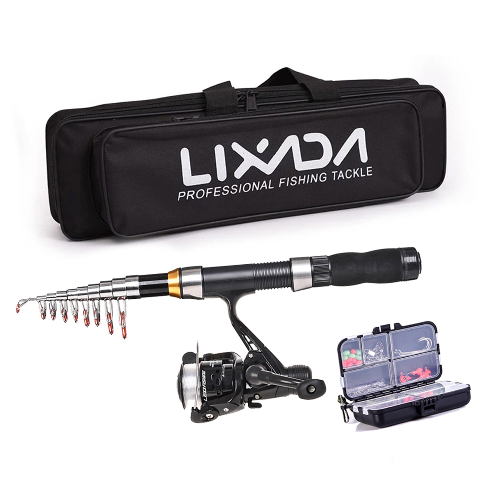 Compact and Portable Lixada Fishing Rod Reel Combo Telescopic Spinning Rod  with Zippered Storage Bag Ready for Any Adventure