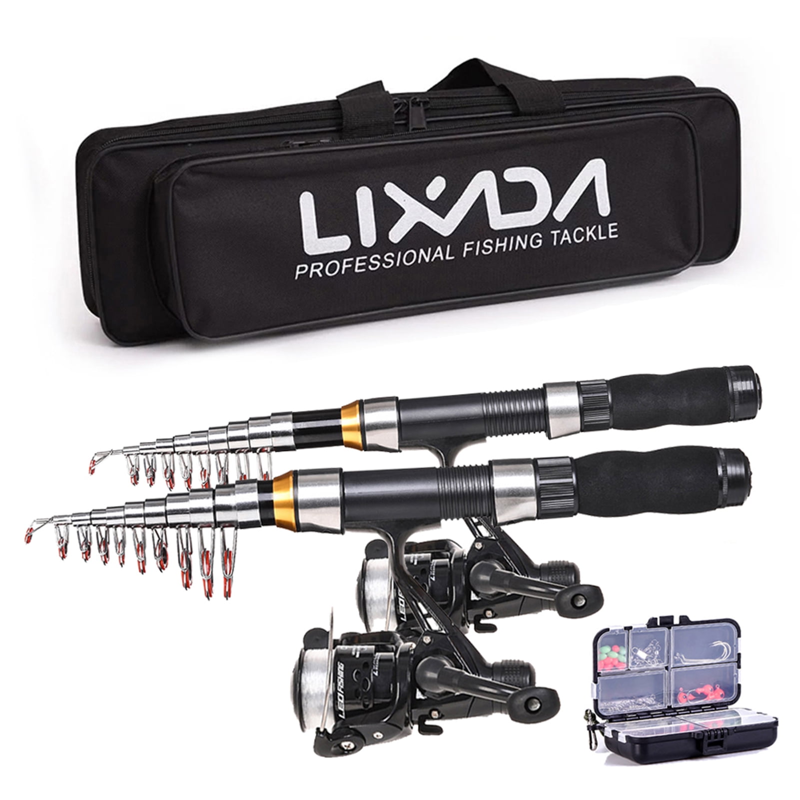 Lixada 2.1m Telescopic Fishing Rods Spinning Reels Set with Tackle  Accessories and Storage Bag 