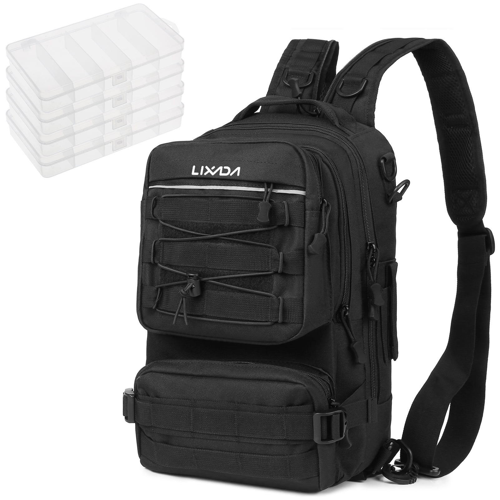 Lixada Fishing Tackle Backpack with 4 Tackle Boxes Large Storage