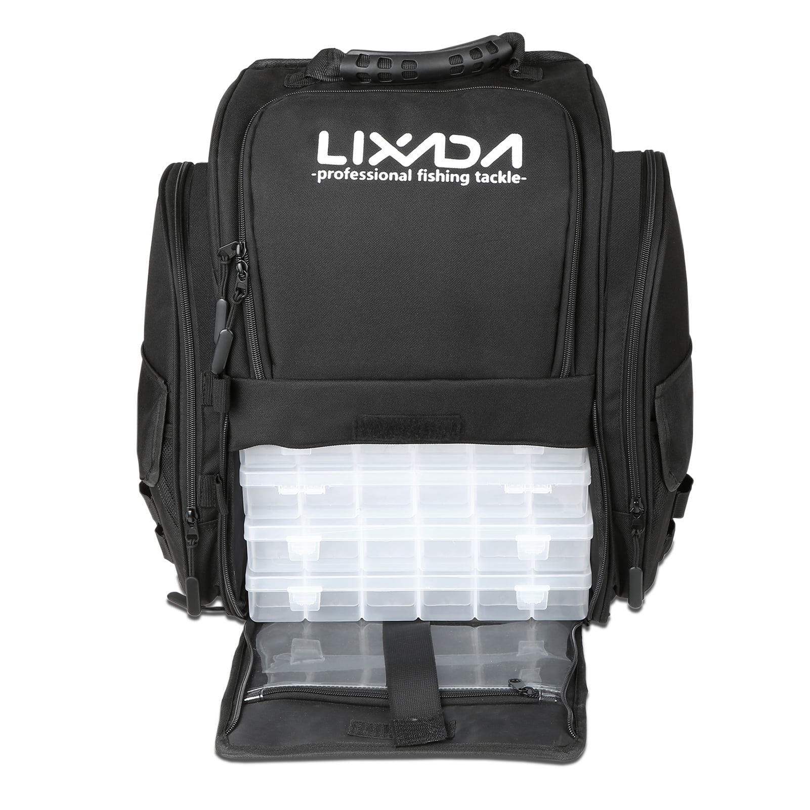 Lixada Fishing Tackle Backpack with 4 Trays Large Tackle Storage Bag