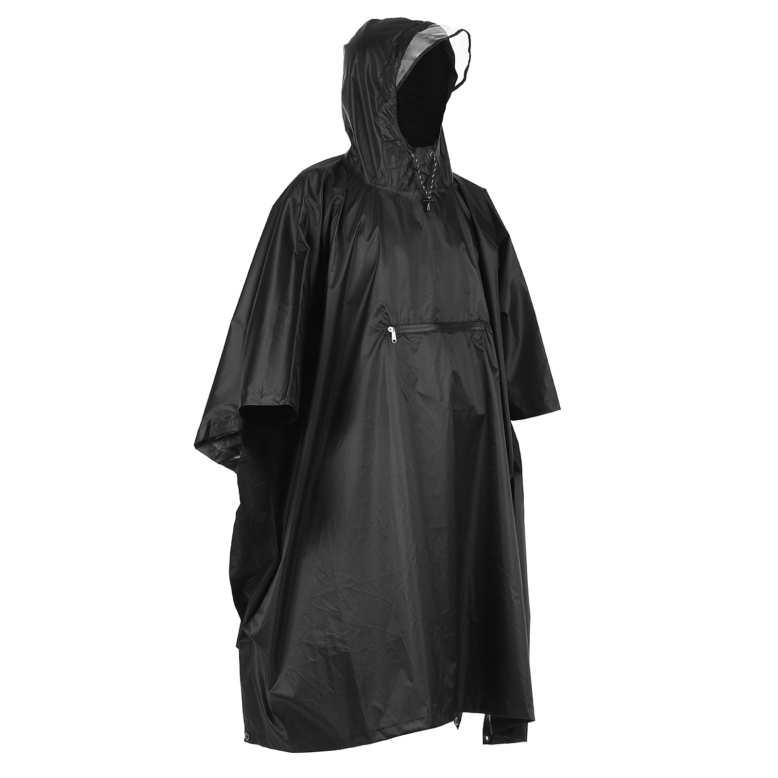 Lixada Hooded Rain Poncho Waterproof Raincoat Jacket Cycling Rain Cover ...