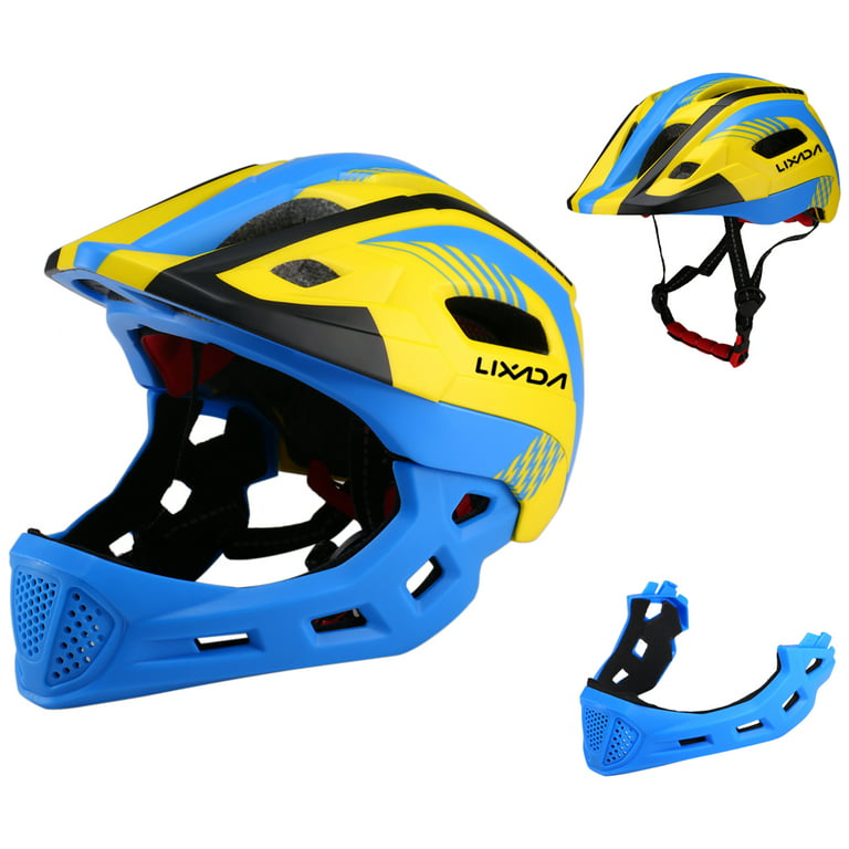 Lixada Kids Detachable Full Face Bike Helmet Breathable Ultralight Cycling  Sports Safety Helmet for Bicycle Skateboard Scooter Roller Skating