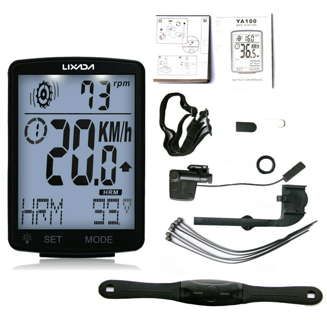 Lixada LIXADA 3 in 1 Wireless Bike Computer Multi Functional LCD Screen Computer with  Sensor Mountain Bike Speedometer IPX7 Waterproof Cycling Measurable Stopwatch