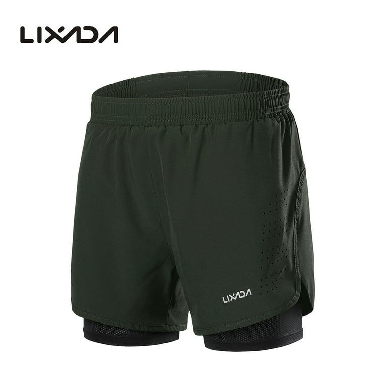 Lixada Men s 2 in 1 Running Shorts Quick Drying Breathable Active