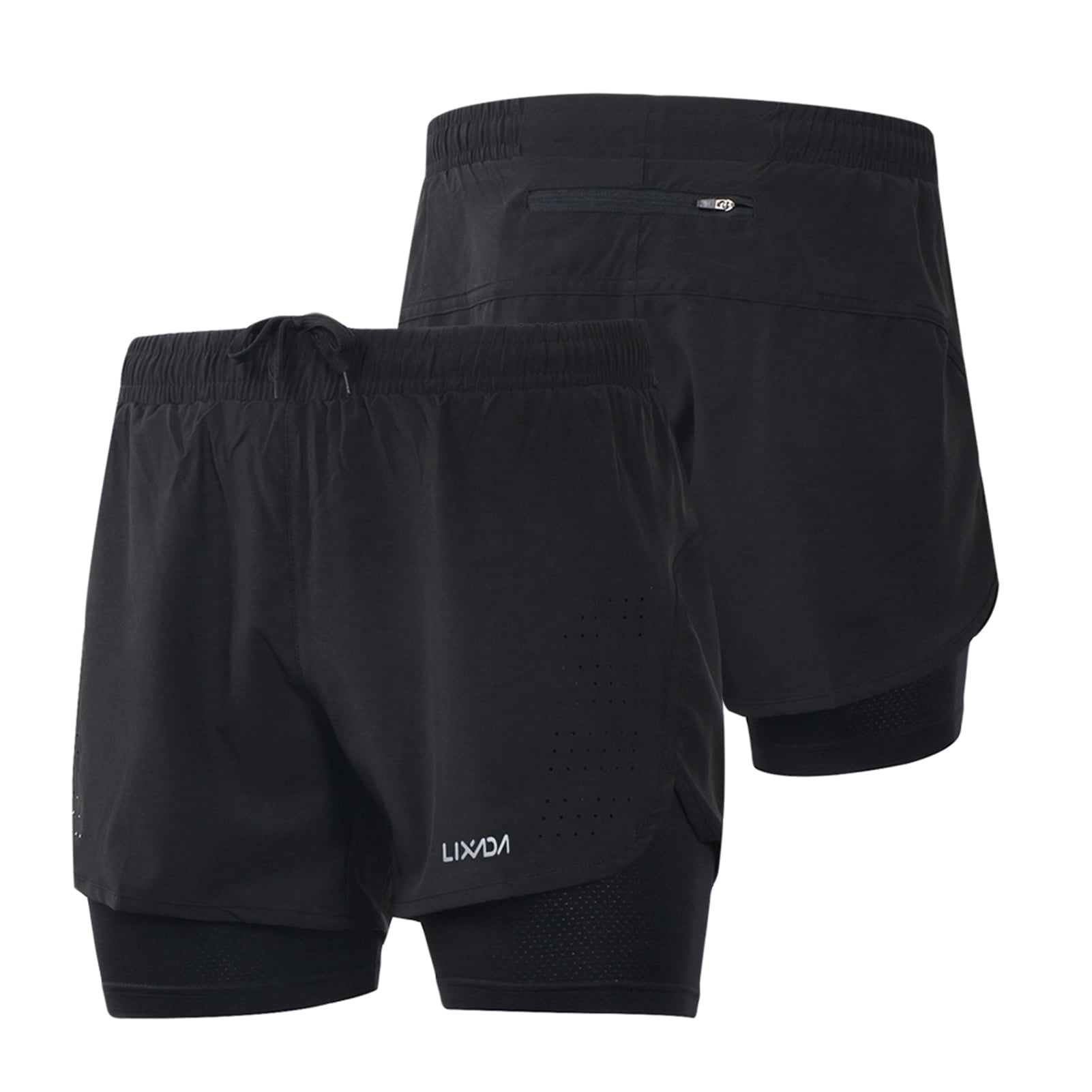 Men's Compression Shorts 3-Pack - Moisture Wicking Workout Tights With Pockets