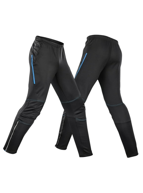 Lixada Men's Waterproof Cycling Pants Thermal Fleece Windproof Winter Bike Riding Running Sports Pants Trousers