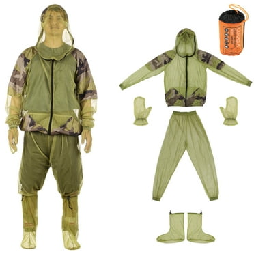 Lixada  Mosquito Repellent Suit Bug Jacket Mesh Hooded Suits Fishing Camping Jacket Protective Mesh Shirt Gloves Pants