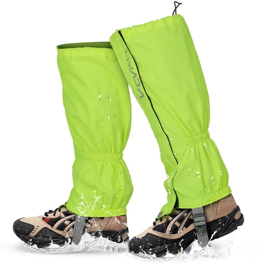 Lixada One Pair of Gaiters Unisex Zippered Closure Wear and Water Resistant Cloth Gaiters Leggings Cover for Biking Snowboarding Hiking