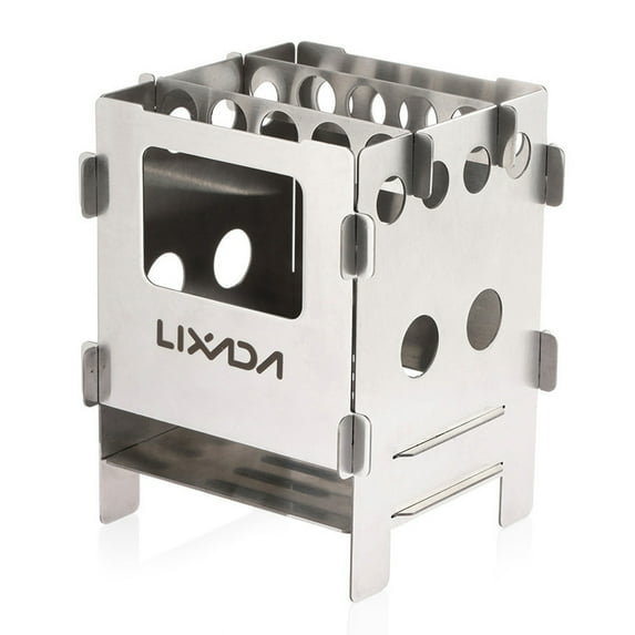 Lixada Portable Stainless Steel Lightweight Folding Wood Pocket Camping Cooking Picnic Backpacking