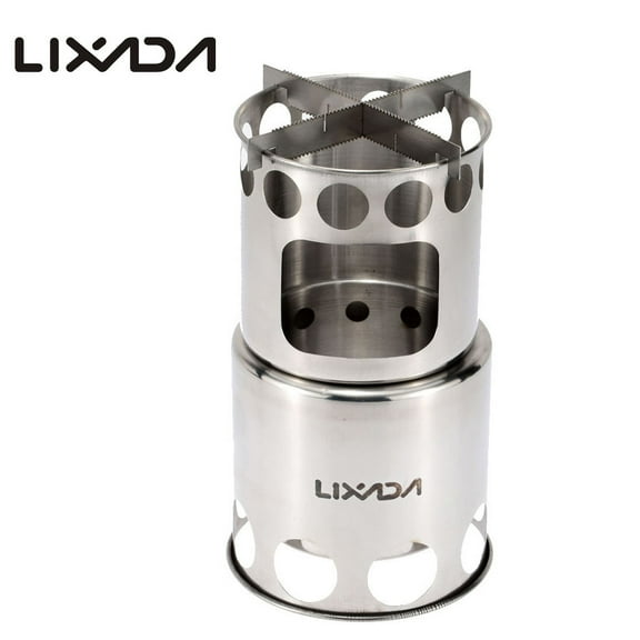 Lixada Portable Stainless Steel Lightweight Wood  Cooking Picnic Camping