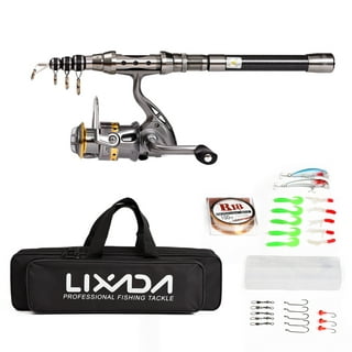 Cheap Lixada Ice Fishing Rod Reel Combo Complete Kit with Ice Skimmer Scoop  and Carry Bag Lures Hooks