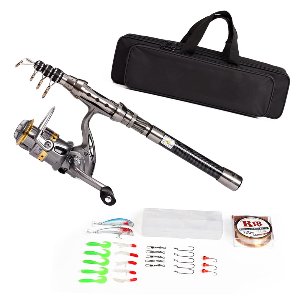 Lixada Telescopic Fishing Rod and Reel Combo Full Kit Spinning Fishing