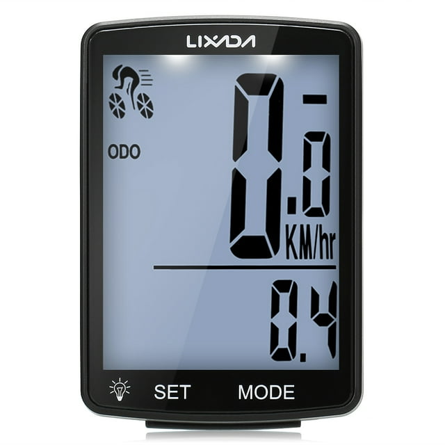 Lixada Wireless Bike Computer Multi Functional LCD Screen Computer Mountain Bike Speedometer IPX6 Waterproof Cycling Measurable Stopwatch Cycling Accessories