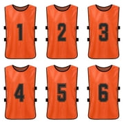 Lixada Youth Soccer Jerseys 6PCS Quick Drying Football Pinnies Numbered Scrimmage Bibs for Kids Team Training Basketball Practice Sports Vest