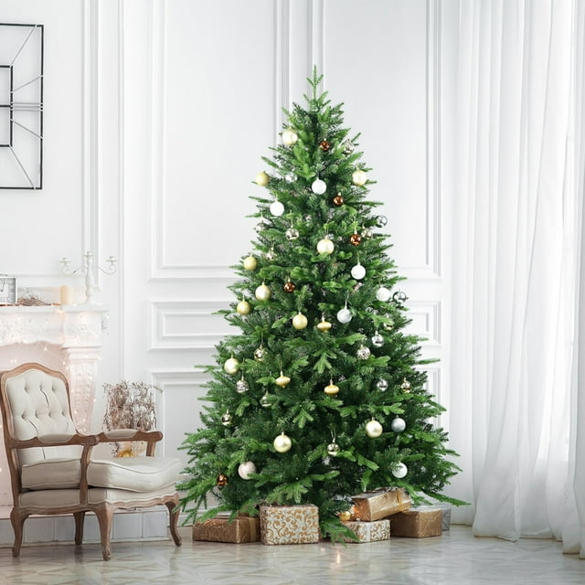 Lixhey 7.5Ft Premium Hinged Christmas Fir Tree，Mixed PE & PVC