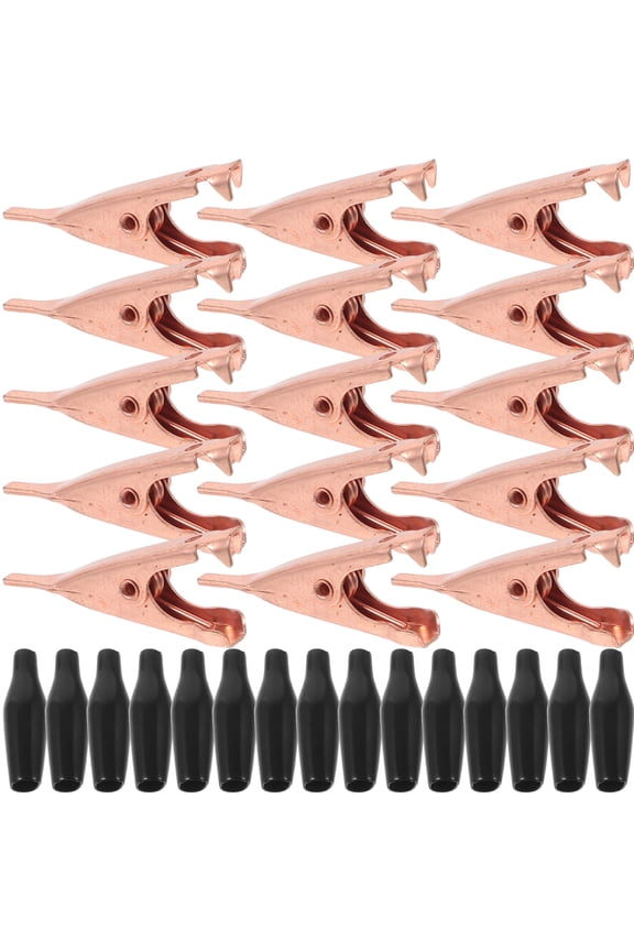 15pcs Smoothing Jawed Alligator Clip Metal Crocodile Clamp Metal Clip with Microscopic Tip