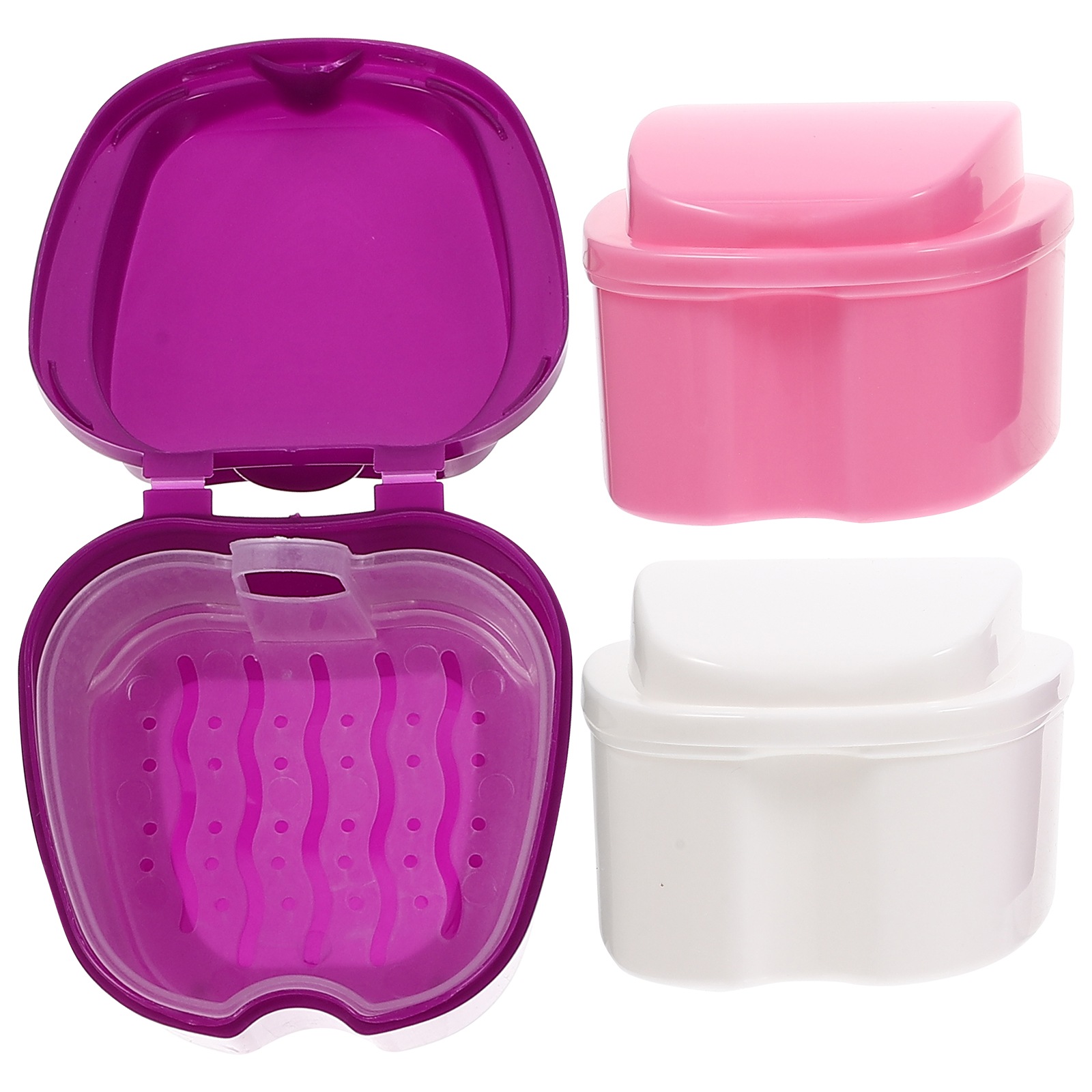 Lixi 3Pcs Mouth Storage Box Denture Storage Case False Tooth Container