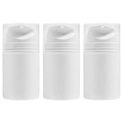 Set of 3 Refillable Airless Pump Bottles, Plastic Vacuum Press Bottles for Travel and Skincare