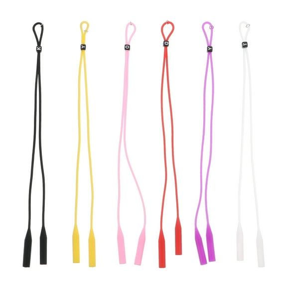 6-Pack Adjustable Silicone Eyeglass Straps, Eyewear Lanyard Holder for Glasses