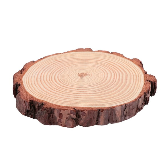 Lixi Unfinished Pine Slice Natural Wood Slices Wood Disc with Tree Bark DIY Accessory