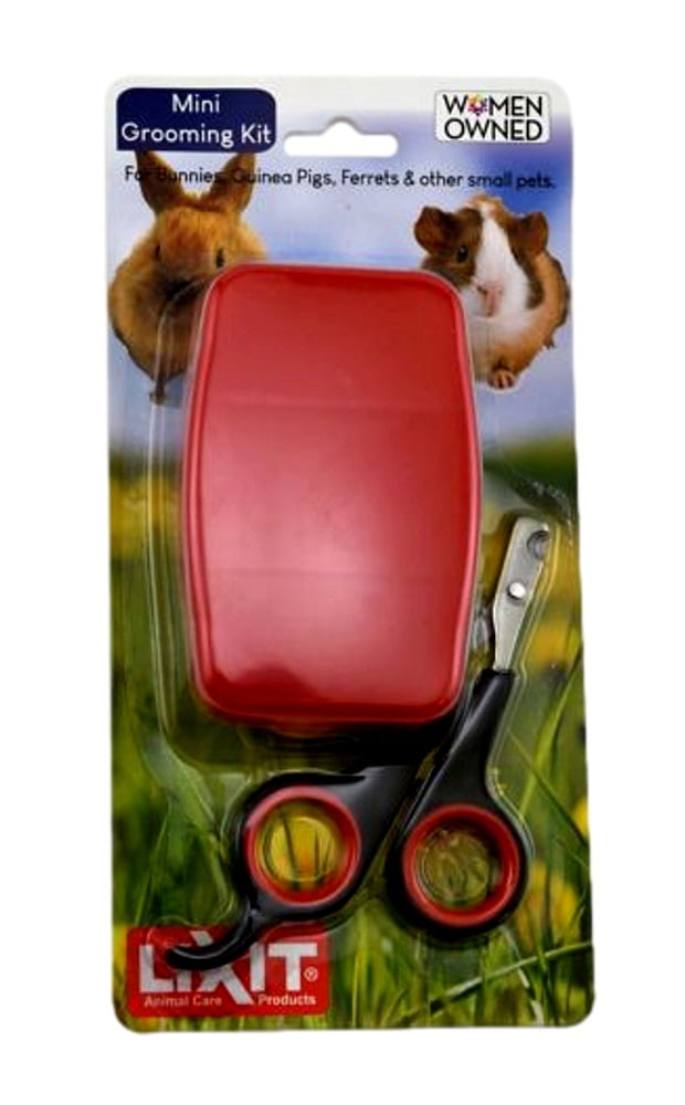 Lixit 30-0694-010 Mini Pet Grooming Kit w/ Grooming Brush & Steel Nail Clippers