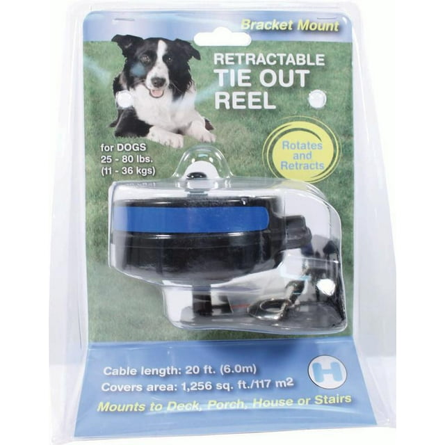 Lixit 308426008 Dog Tie Out With Stake, Retractable, Medium