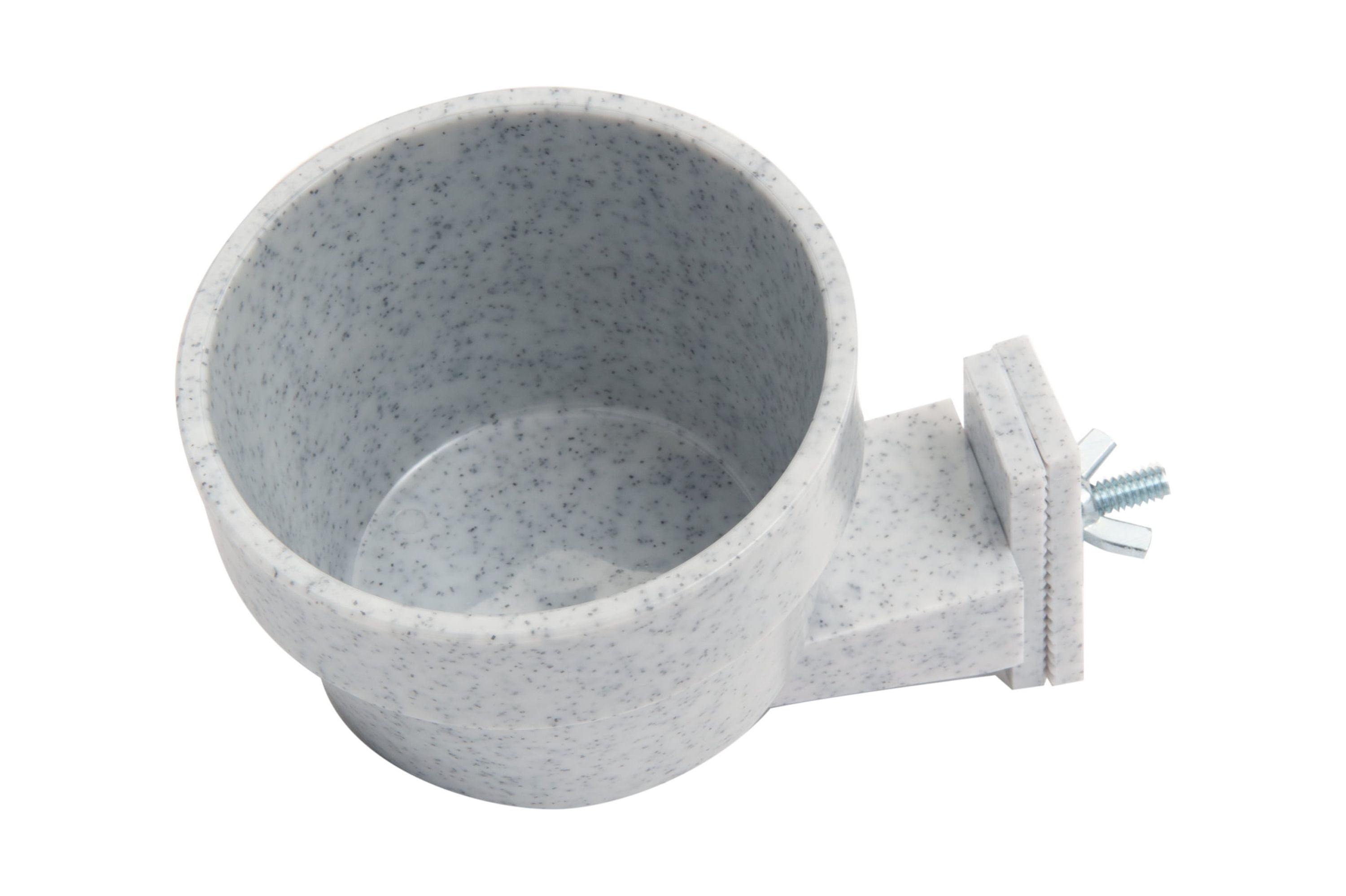 Lixit Happy Home Pet Quick Lock Removable Dog Kennel Bowls for Wire and Soft-Sided Crates, Gray, 10oz.