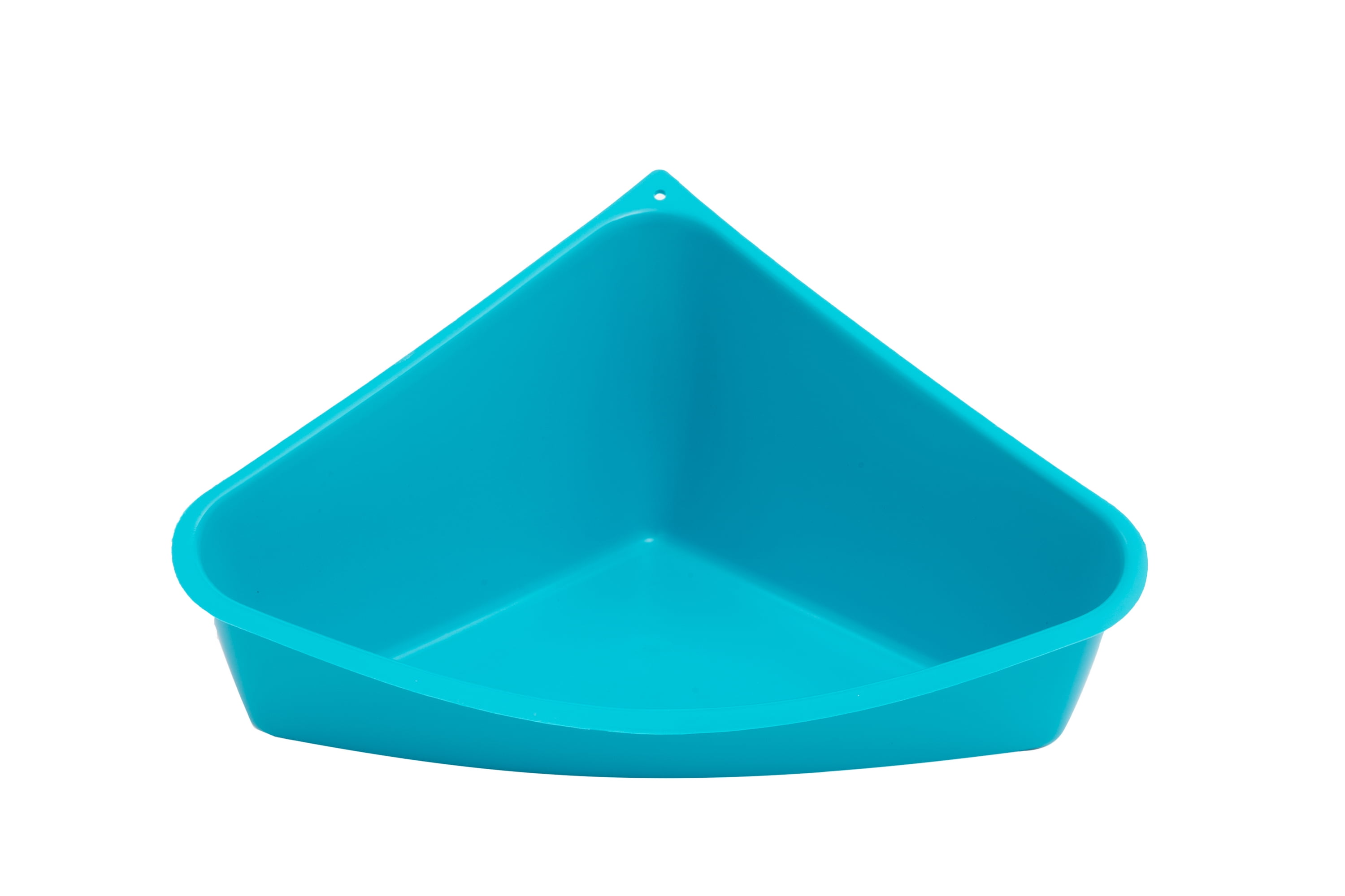 Blue Medium Plastic Corner Litter Pan for Small Pets