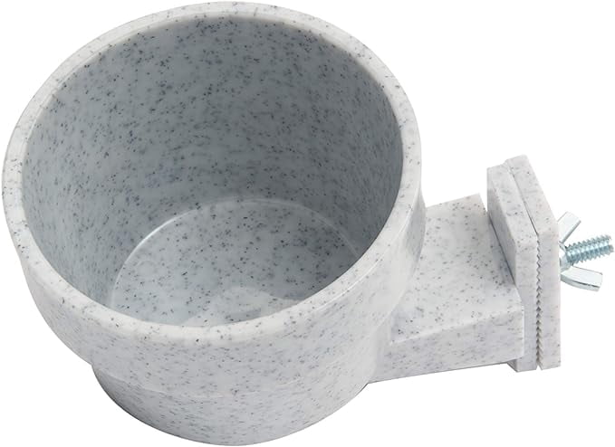 Lixit® Quick Lock Removable Bird Cage Bowls for Birds, Rabbits, Dogs, Cats, Guinea Pigs and Other Small Animals - (Gray, 10 Ounce)