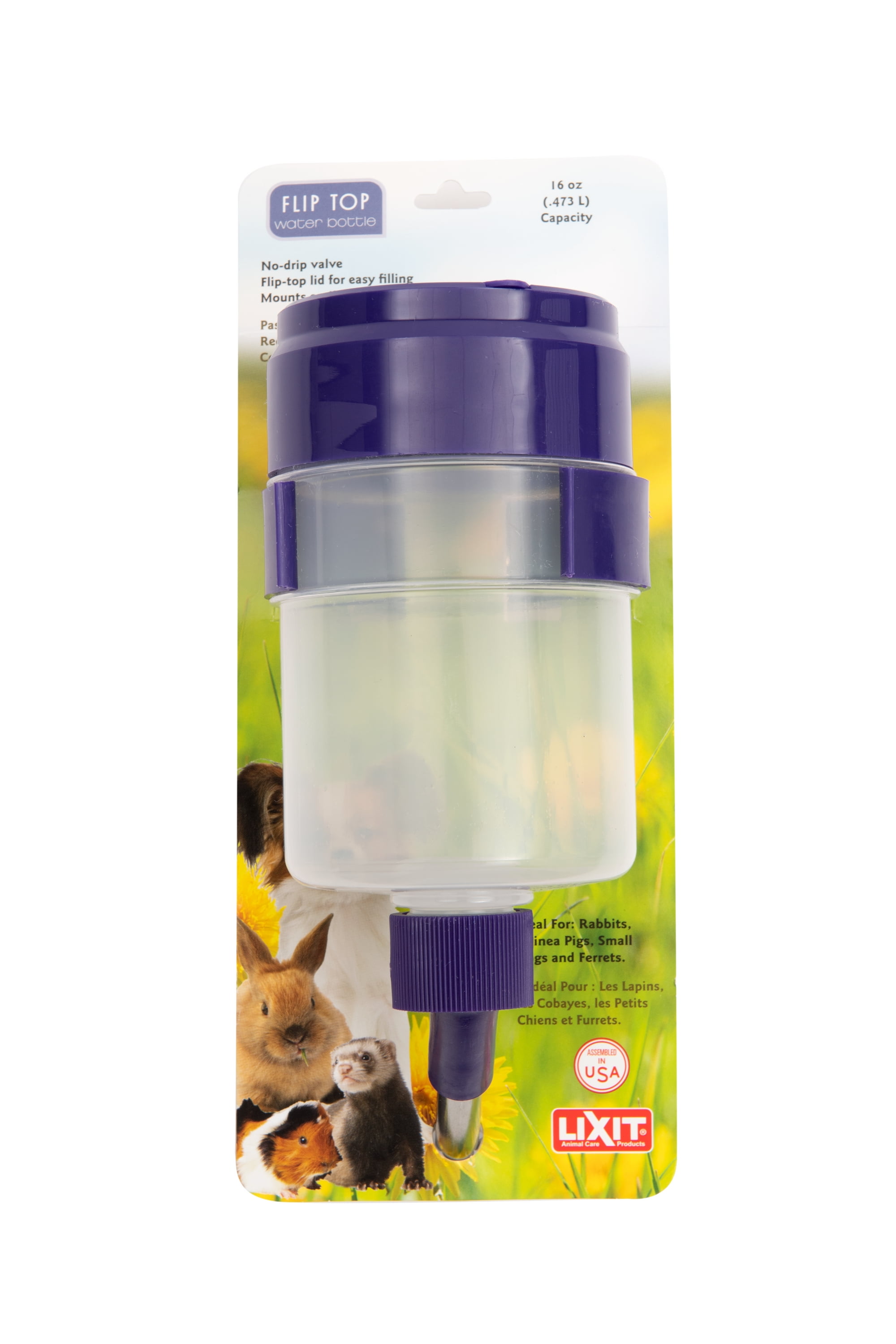 Lixit Small Animal Flip Top Water Bottle, 16oz.