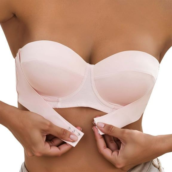 Lixiuxyad 36c Bras Women's Comfortable Wireless Front Closure Bra For Everyday Use With Design And Transparent Straps