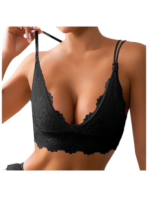 36c Bras Women's Solid Color Lace Push Up Sag Waistband Vest Bra Without Underwire