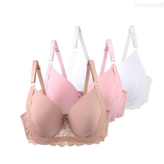 Lixiuxyad 3PC Comfortable And Transparent Shoulder Strap Cordless Backless Spongeless With Convertible Shoulder Straps,Bras for Women Silver 110C