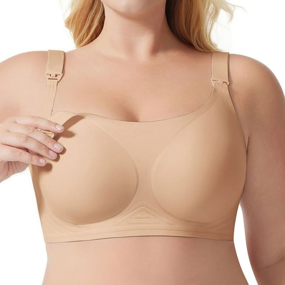 Lixiuxyad Back Less Bra Women's Light Solid Color Thin Adjustable Shoulder Strap Sagging Maternity Breastfeeding Bra