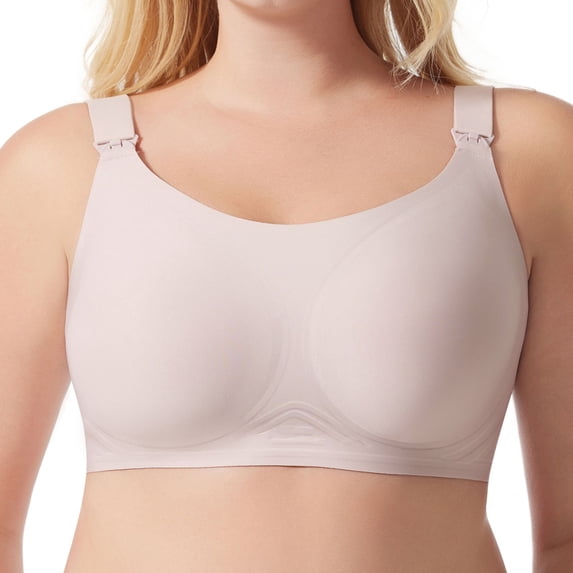 Lixiuxyad Back Less Bra Women's Light Solid Color Thin Adjustable Shoulder Strap Sagging Maternity Breastfeeding Bra