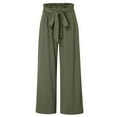 thumbnail image 1 of Lixiuxyad Baggy Wide Leg Pants Wide Leg Pants For Women High Waisted Tied Belt Palazzo Pants Baggy Flowy Summer Casual Beach Pants With Pockets Green, 1 of 6
