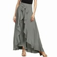 thumbnail image 1 of Lixiuxyad Baggy Wide Leg Pants Women's High Waist Wide Leg Pants High Waist Trousers Chiffon Pants Gray, 1 of 4