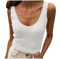 thumbnail image 1 of Lixiuxyad Basic Tank Tops For Women Women's Ribbed Knit Tank Top Sleeveless Neck Casual Shirt For Summer(White XL), 1 of 6