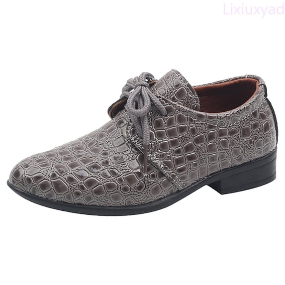 Lixiuxyad Boys Leather Shoes Four Seasons New Pattern Fashion Simple Solid Color Lace Up Low Heel Comfortable Performance Shoes Kids Party School Shoes Sizes 5(Big Kid 12.5-13 Years)
