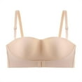 thumbnail image 1 of Lixiuxyad Bras Sports Women's Comfortable Strapless Gathering Non Wrapping Chest Glare Bra Back Front Button And Traceless Bra, 1 of 4