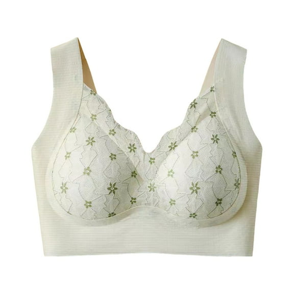 Lixiuxyad Bras for plus Size Women Women's Front Side Buckle Lace Edge Without Steel Ring Movement Seamless Gathering Adjustment Yoga Sleep Large Bra