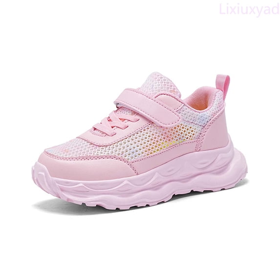 Lixiuxyad Breathable Mesh Sneakers For Girls With Sparkling Lightweight Comfortable Running Shoes For All Seasons Running Sports Shoes Sizes 11(Little Kid 4.5-5 Years)