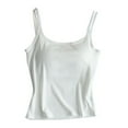 thumbnail image 1 of Lixiuxyad Built-in Bra Tank Tops Women Spring And Summer Outerwear With Integrated Threaded Shoulder Sling With Chest Pads And Vest(White XL), 1 of 6