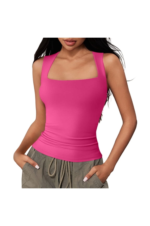 Built-in Bra Tank Tops Women's Tanks & For Everyday Wear Fitted Design And Style Perfect Pairing With Jeans Ideal For Summer Season(Red S)